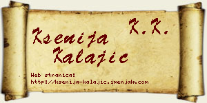 Ksenija Kalajić vizit kartica